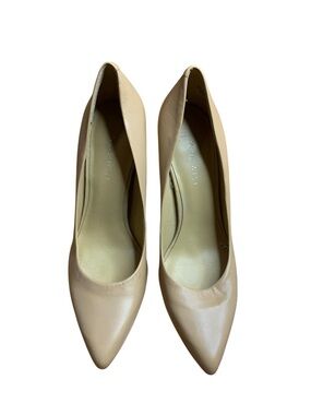 Nine West Garison Nude Leather Pointed-Toe Pumps | Size 7M